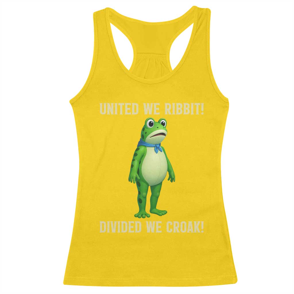 United We Ribbit Frog Protest Racerback Tank Top Divided We Croak Free Portland Resist 2025 - Wonder Print Shop