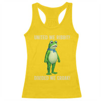 United We Ribbit Frog Protest Racerback Tank Top Divided We Croak Free Portland Resist 2025 - Wonder Print Shop