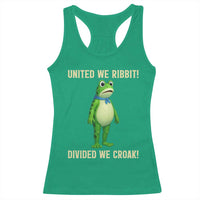 United We Ribbit Frog Protest Racerback Tank Top Divided We Croak Free Portland Resist 2025 - Wonder Print Shop