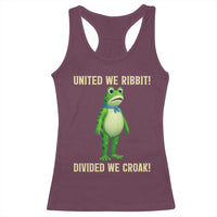 United We Ribbit Frog Protest Racerback Tank Top Divided We Croak Free Portland Resist 2025 - Wonder Print Shop
