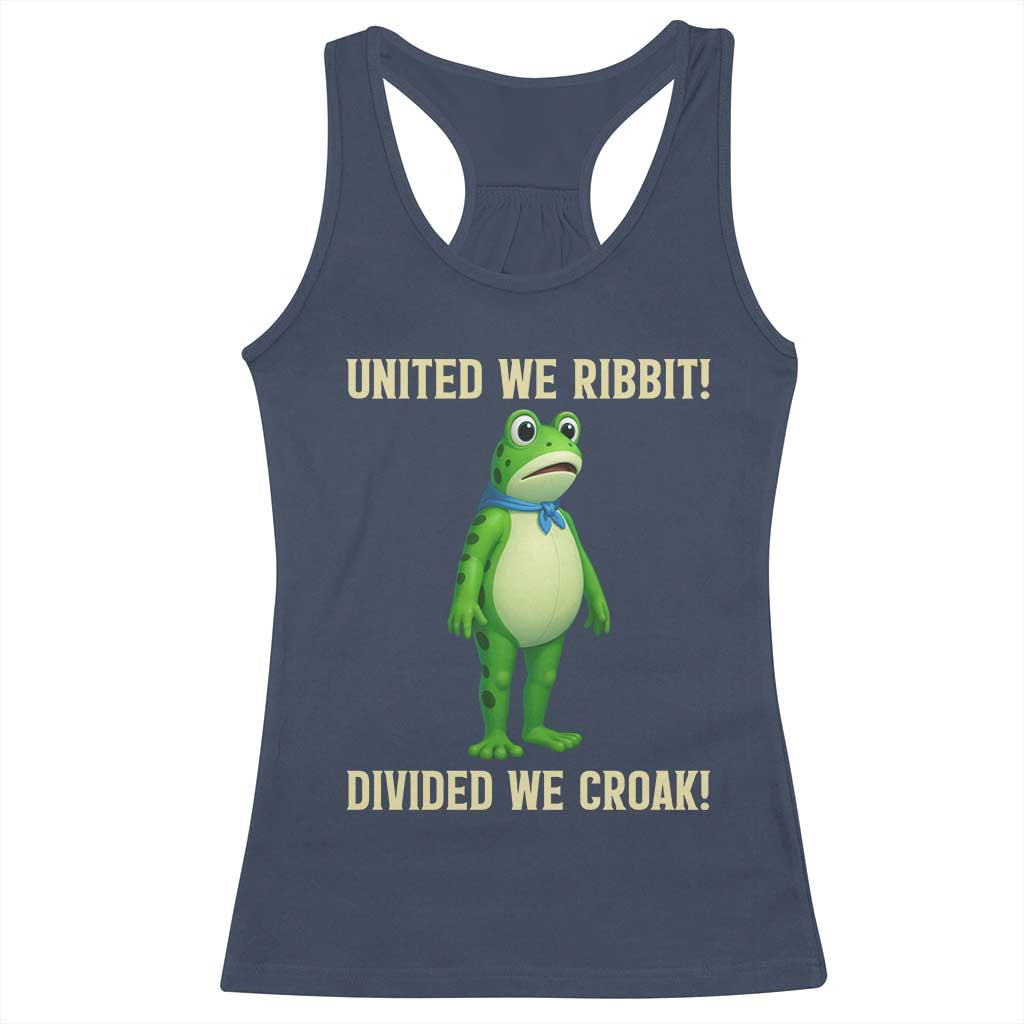 United We Ribbit Frog Protest Racerback Tank Top Divided We Croak Free Portland Resist 2025 - Wonder Print Shop