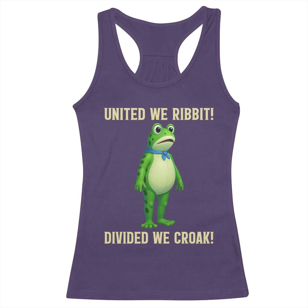 United We Ribbit Frog Protest Racerback Tank Top Divided We Croak Free Portland Resist 2025 - Wonder Print Shop