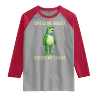 United We Ribbit Frog Protest Raglan Shirt Divided We Croak Free Portland Resist 2025 - Wonder Print Shop