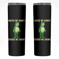 United We Ribbit Frog Protest Skinny Tumbler Divided We Croak Free Portland Resist 2025 - Wonder Print Shop