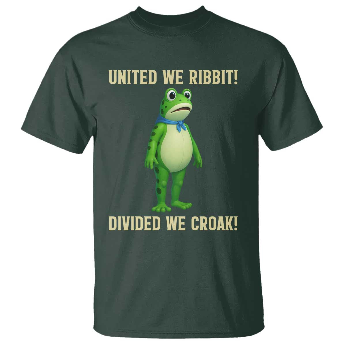 United We Ribbit Frog Protest T Shirt Divided We Croak Free Portland Resist 2025 - Wonder Print Shop