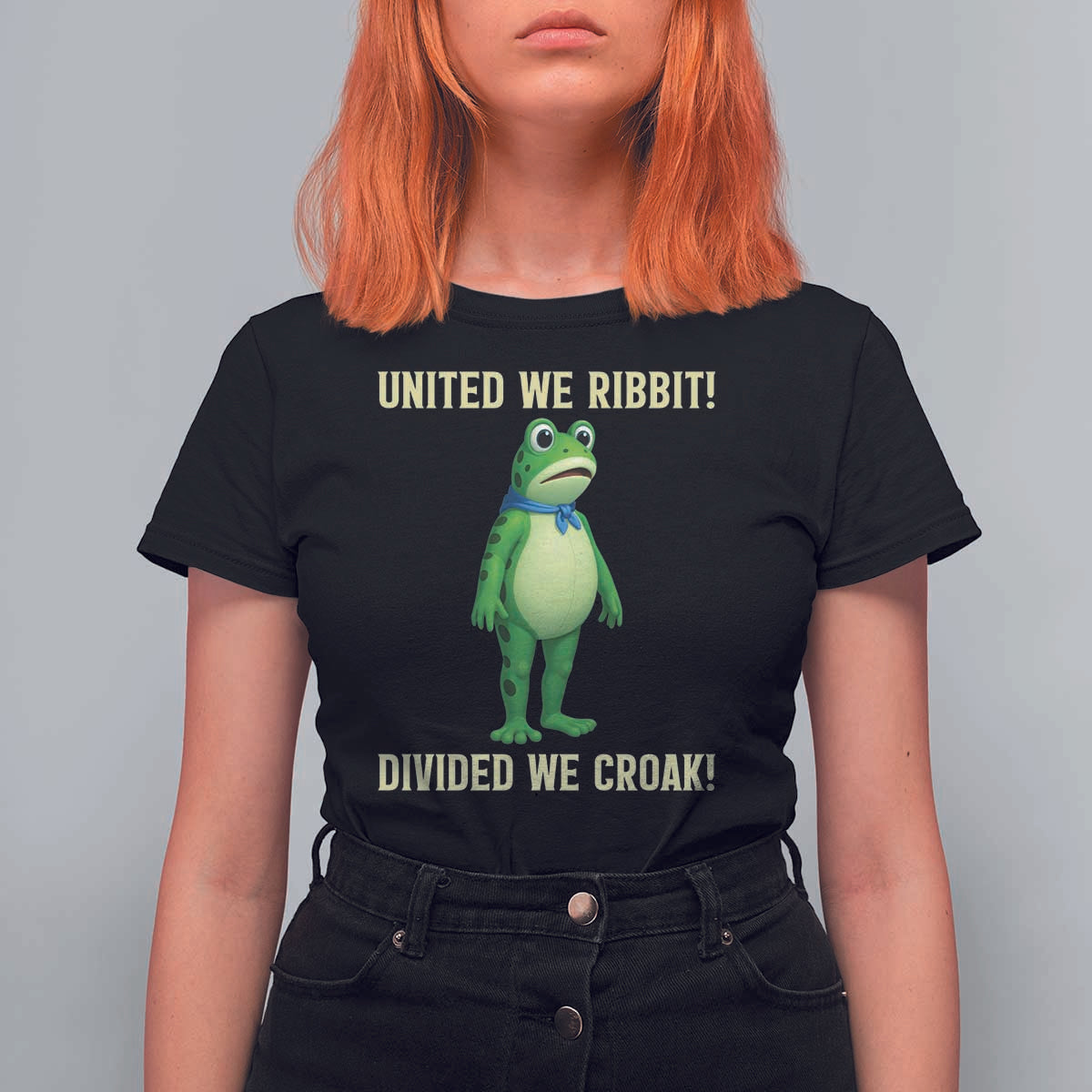 United We Ribbit Frog Protest T Shirt For Women Divided We Croak Free Portland Resist 2025 - Wonder Print Shop