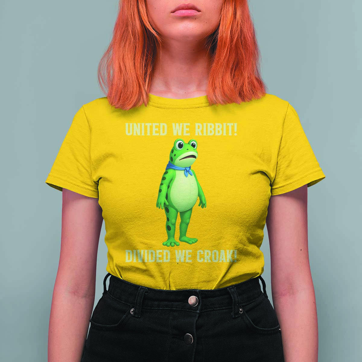United We Ribbit Frog Protest T Shirt For Women Divided We Croak Free Portland Resist 2025 - Wonder Print Shop