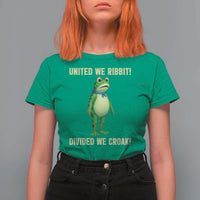 United We Ribbit Frog Protest T Shirt For Women Divided We Croak Free Portland Resist 2025 - Wonder Print Shop