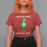 United We Ribbit Frog Protest T Shirt For Women Divided We Croak Free Portland Resist 2025 - Wonder Print Shop