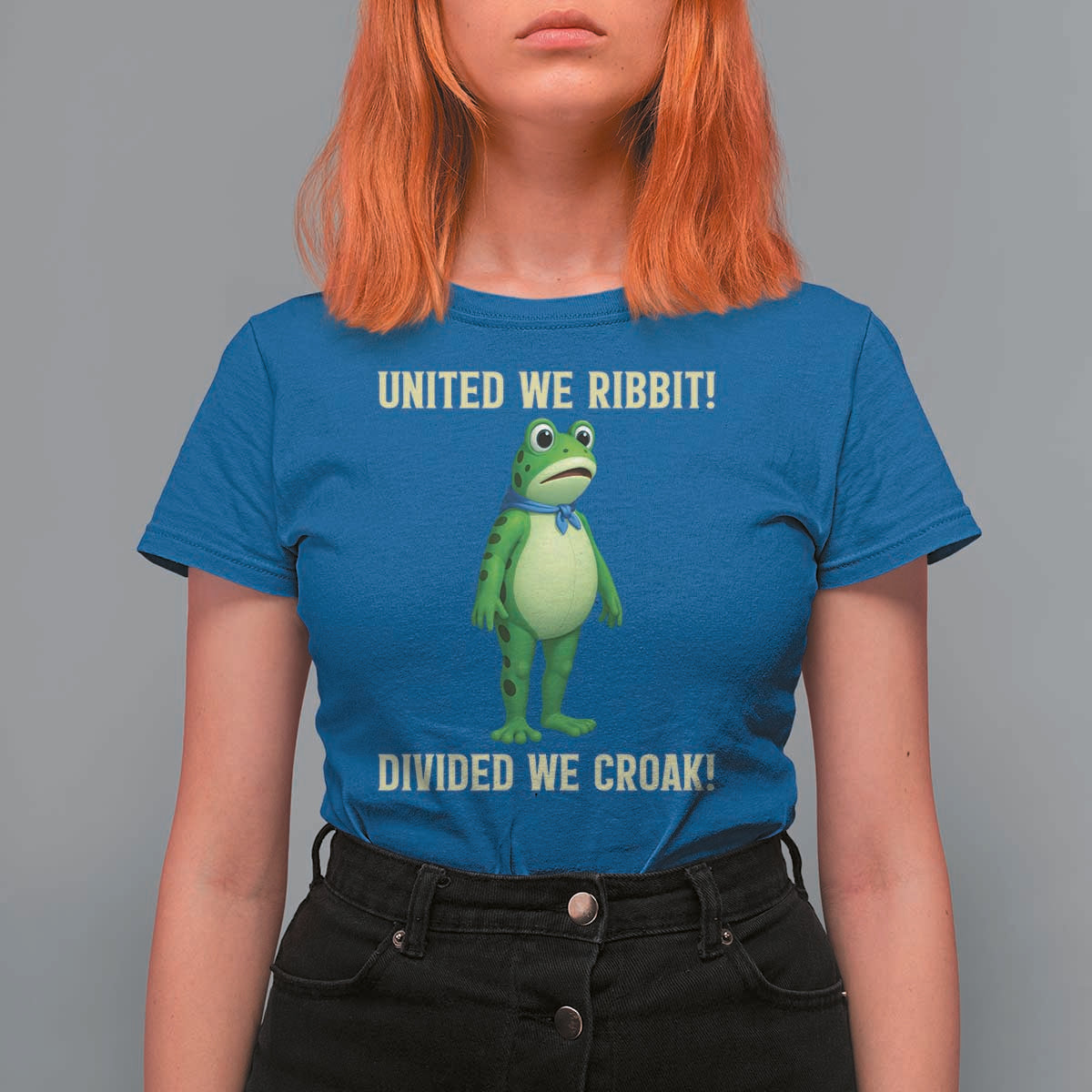 United We Ribbit Frog Protest T Shirt For Women Divided We Croak Free Portland Resist 2025 - Wonder Print Shop