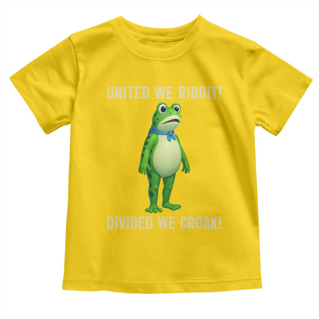 United We Ribbit Frog Protest Toddler T Shirt Divided We Croak Free Portland Resist 2025 - Wonder Print Shop