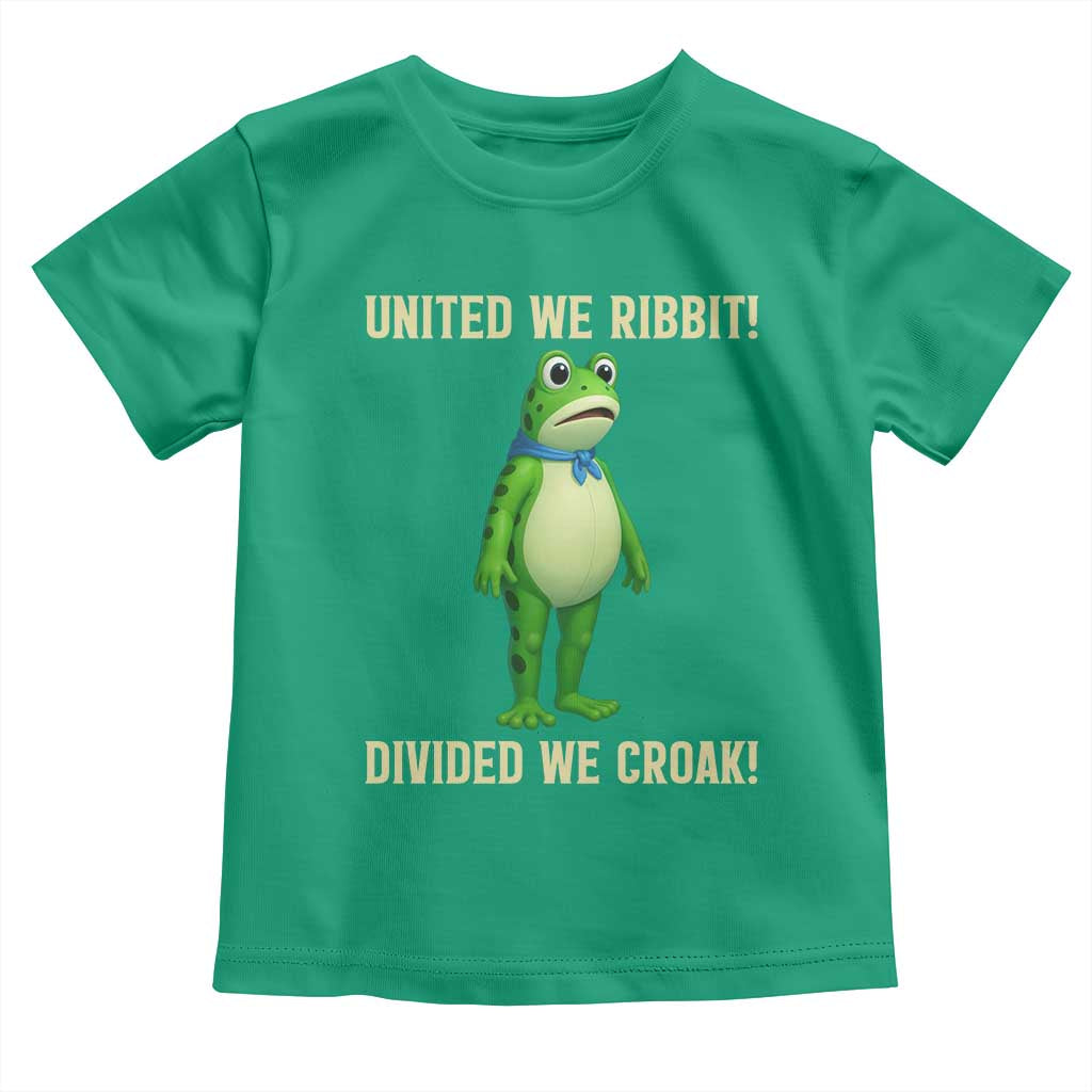 United We Ribbit Frog Protest Toddler T Shirt Divided We Croak Free Portland Resist 2025 - Wonder Print Shop