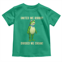 United We Ribbit Frog Protest Toddler T Shirt Divided We Croak Free Portland Resist 2025 - Wonder Print Shop