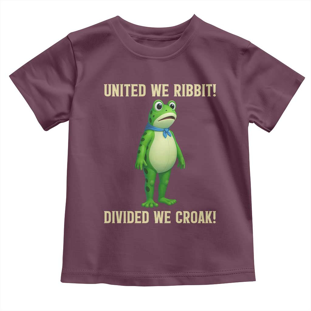 United We Ribbit Frog Protest Toddler T Shirt Divided We Croak Free Portland Resist 2025 - Wonder Print Shop