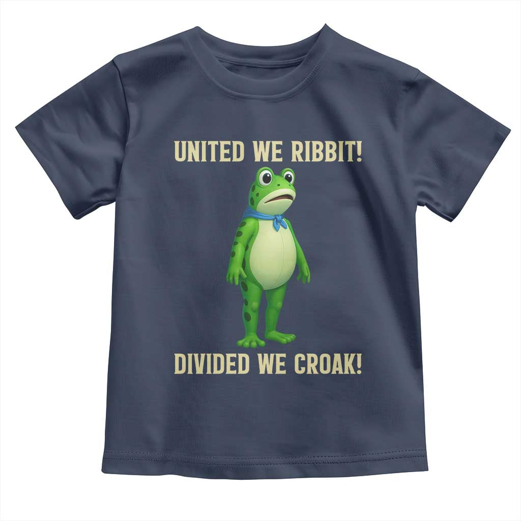 United We Ribbit Frog Protest Toddler T Shirt Divided We Croak Free Portland Resist 2025 - Wonder Print Shop