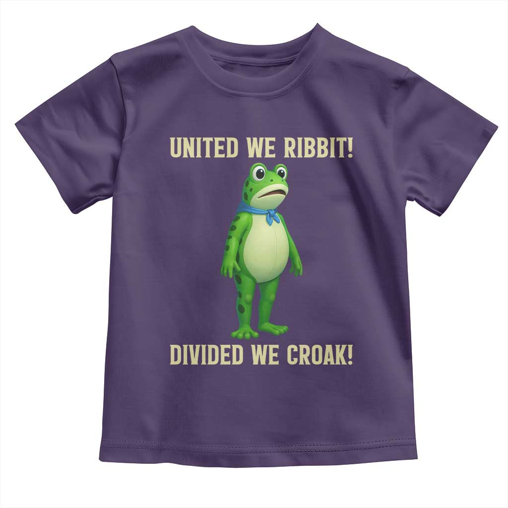 United We Ribbit Frog Protest Toddler T Shirt Divided We Croak Free Portland Resist 2025 - Wonder Print Shop