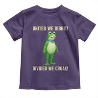 United We Ribbit Frog Protest Toddler T Shirt Divided We Croak Free Portland Resist 2025 - Wonder Print Shop