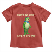 United We Ribbit Frog Protest Toddler T Shirt Divided We Croak Free Portland Resist 2025 - Wonder Print Shop