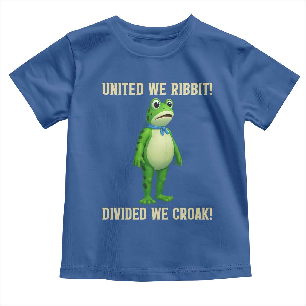United We Ribbit Frog Protest Toddler T Shirt Divided We Croak Free Portland Resist 2025 - Wonder Print Shop