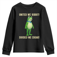 United We Ribbit Frog Protest Youth Sweatshirt Divided We Croak Free Portland Resist 2025 - Wonder Print Shop