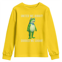 United We Ribbit Frog Protest Youth Sweatshirt Divided We Croak Free Portland Resist 2025 - Wonder Print Shop