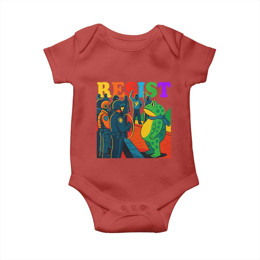 Rainbow Street Protest Frog Baby Onesie Resist LGBTQ+ Solidarity - Wonder Print Shop