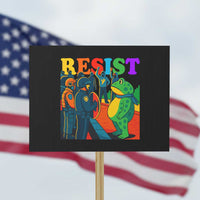 Rainbow Street Protest Frog Protest Sign Resist LGBTQ+ Solidarity - Wonder Print Shop