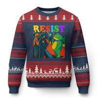 Rainbow Street Protest Frog Ugly Christmas Sweater Resist LGBTQ+ Solidarity - Wonder Print Shop