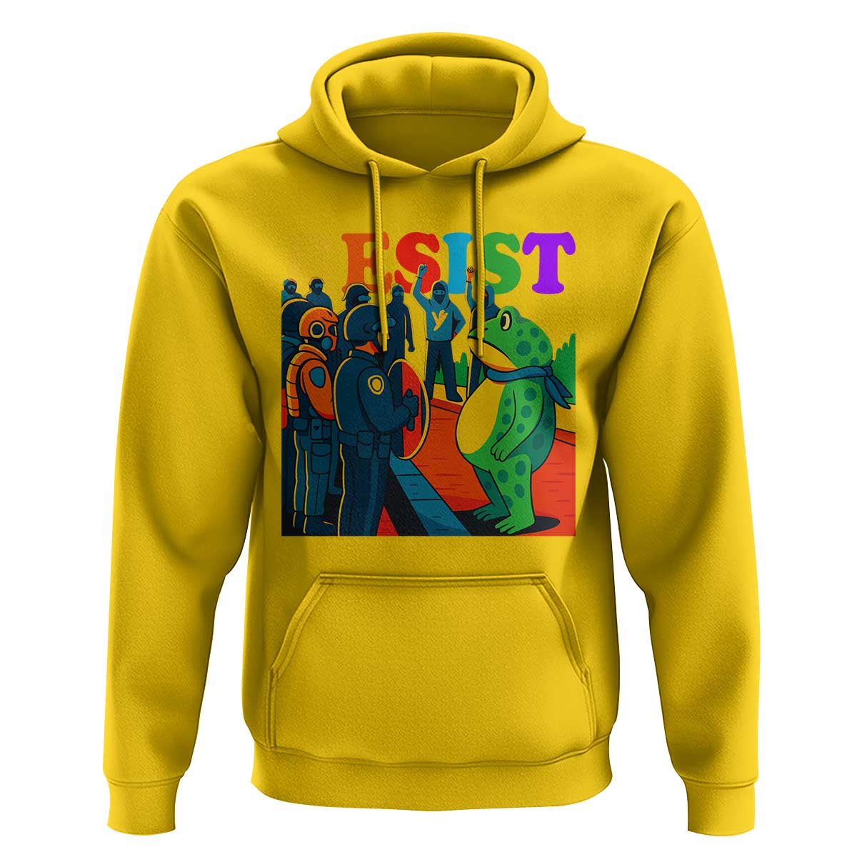 Rainbow Street Protest Frog Hoodie Resist LGBTQ+ Solidarity - Wonder Print Shop