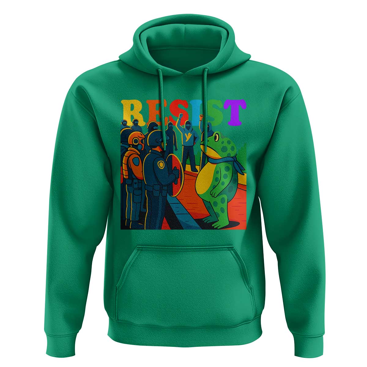 Rainbow Street Protest Frog Hoodie Resist LGBTQ+ Solidarity - Wonder Print Shop