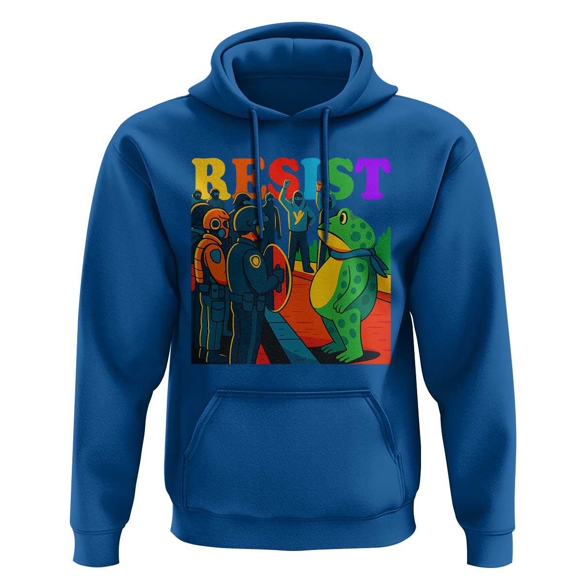 Rainbow Street Protest Frog Hoodie Resist LGBTQ+ Solidarity - Wonder Print Shop