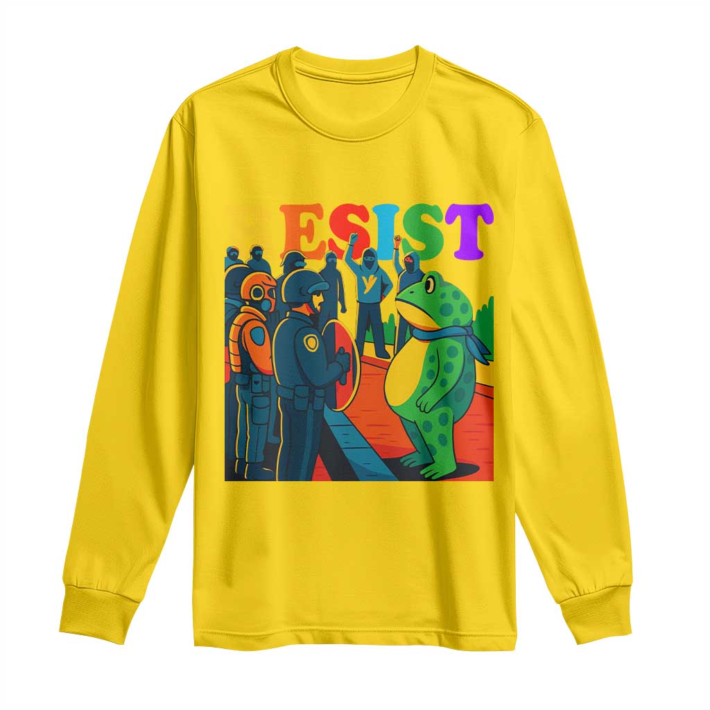 Rainbow Street Protest Frog Long Sleeve Shirt Resist LGBTQ+ Solidarity - Wonder Print Shop