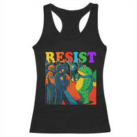 Rainbow Street Protest Frog Racerback Tank Top Resist LGBTQ+ Solidarity - Wonder Print Shop