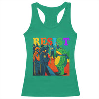 Rainbow Street Protest Frog Racerback Tank Top Resist LGBTQ+ Solidarity - Wonder Print Shop