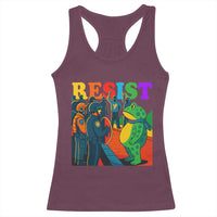 Rainbow Street Protest Frog Racerback Tank Top Resist LGBTQ+ Solidarity - Wonder Print Shop