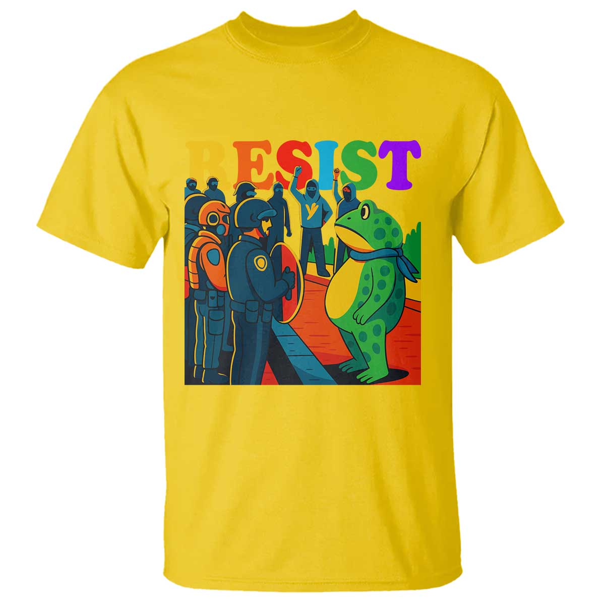 Rainbow Street Protest Frog T Shirt Resist LGBTQ+ Solidarity - Wonder Print Shop