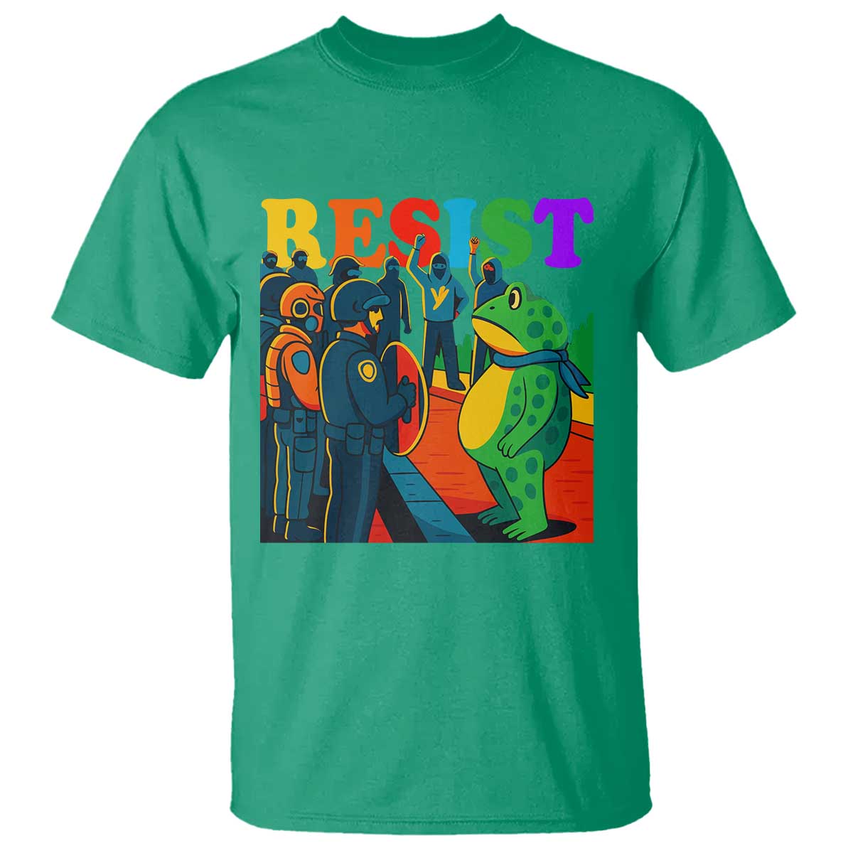 Rainbow Street Protest Frog T Shirt Resist LGBTQ+ Solidarity - Wonder Print Shop