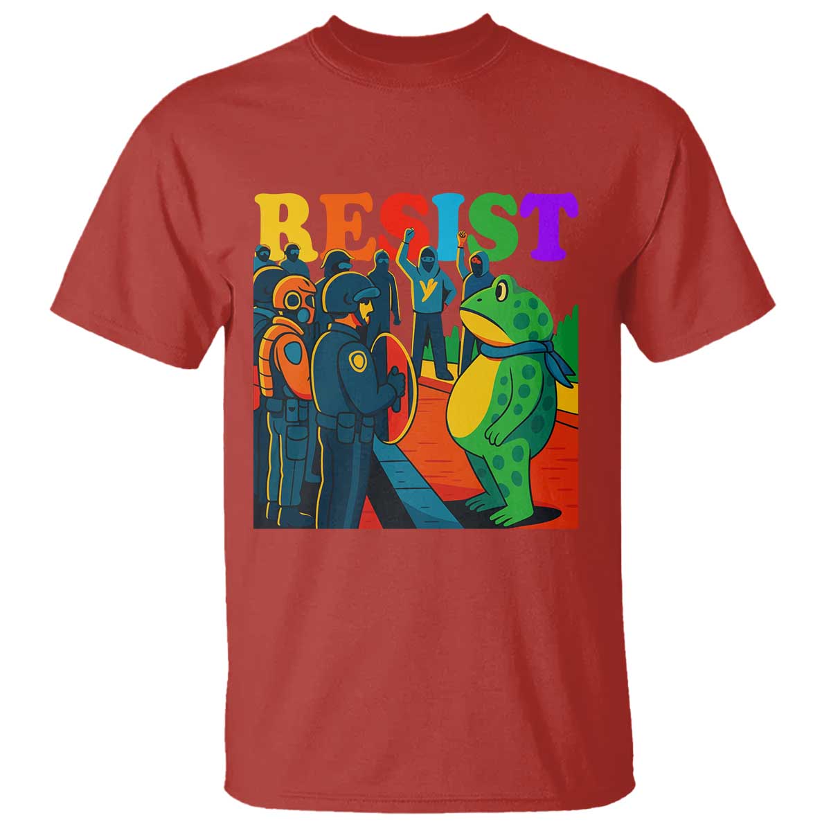 Rainbow Street Protest Frog T Shirt Resist LGBTQ+ Solidarity - Wonder Print Shop