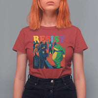 Rainbow Street Protest Frog T Shirt For Women Resist LGBTQ+ Solidarity - Wonder Print Shop