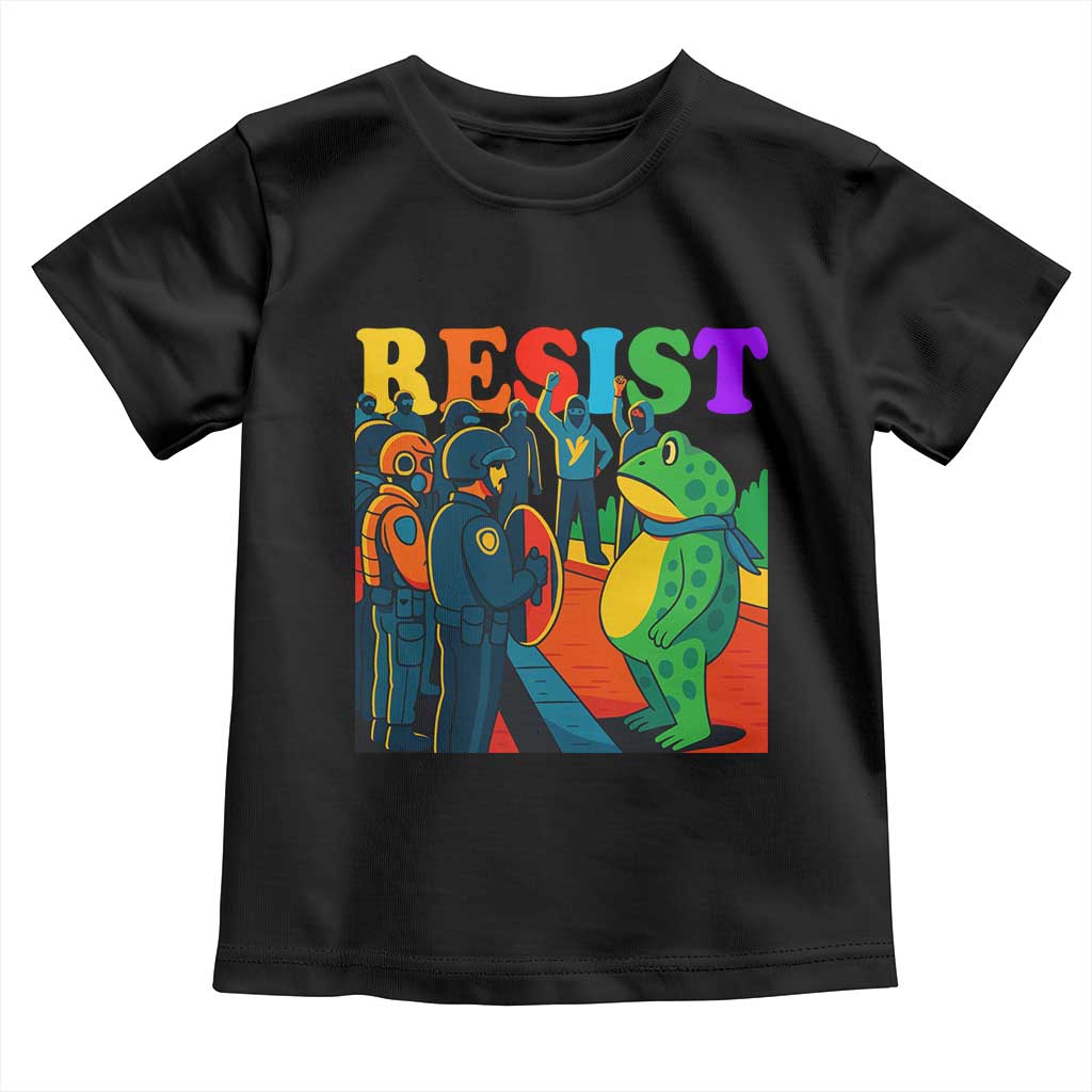 Rainbow Street Protest Frog Toddler T Shirt Resist LGBTQ+ Solidarity - Wonder Print Shop