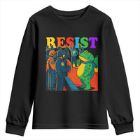 Rainbow Street Protest Frog Youth Sweatshirt Resist LGBTQ+ Solidarity - Wonder Print Shop