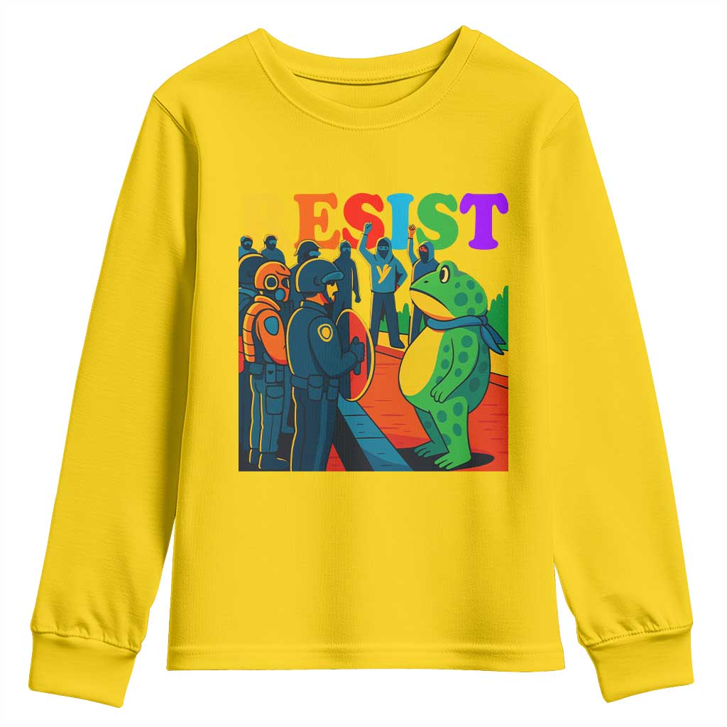 Rainbow Street Protest Frog Youth Sweatshirt Resist LGBTQ+ Solidarity - Wonder Print Shop