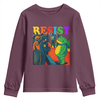 Rainbow Street Protest Frog Youth Sweatshirt Resist LGBTQ+ Solidarity - Wonder Print Shop