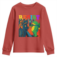Rainbow Street Protest Frog Youth Sweatshirt Resist LGBTQ+ Solidarity - Wonder Print Shop