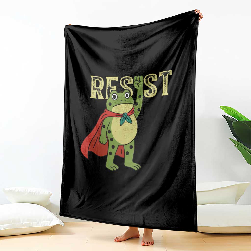 Resist Super Frog Throw Blanket Free Portland Political Satire Retro Graphic - Wonder Print Shop