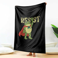 Resist Super Frog Throw Blanket Free Portland Political Satire Retro Graphic - Wonder Print Shop