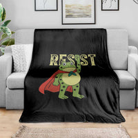 Resist Super Frog Throw Blanket Free Portland Political Satire Retro Graphic - Wonder Print Shop