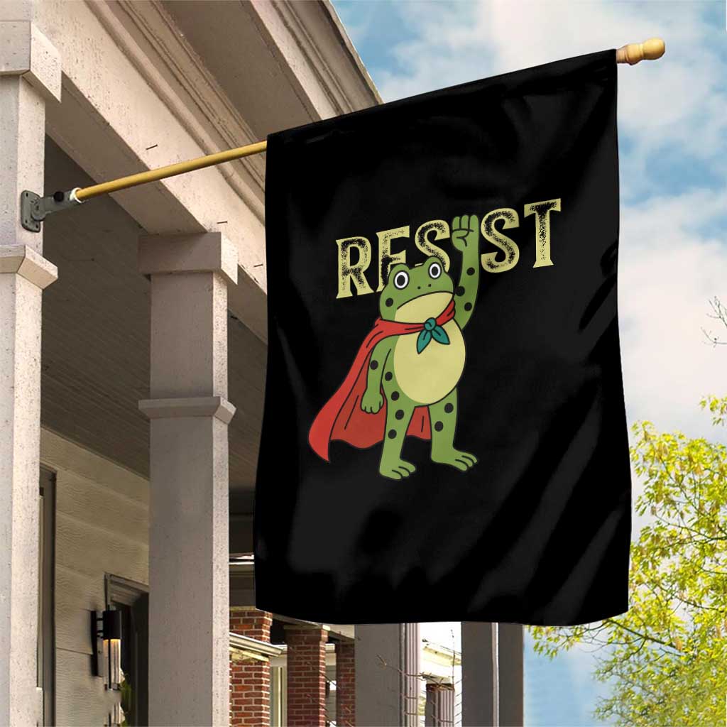 Resist Super Frog Garden Flag Free Portland Political Satire Retro Graphic - Wonder Print Shop