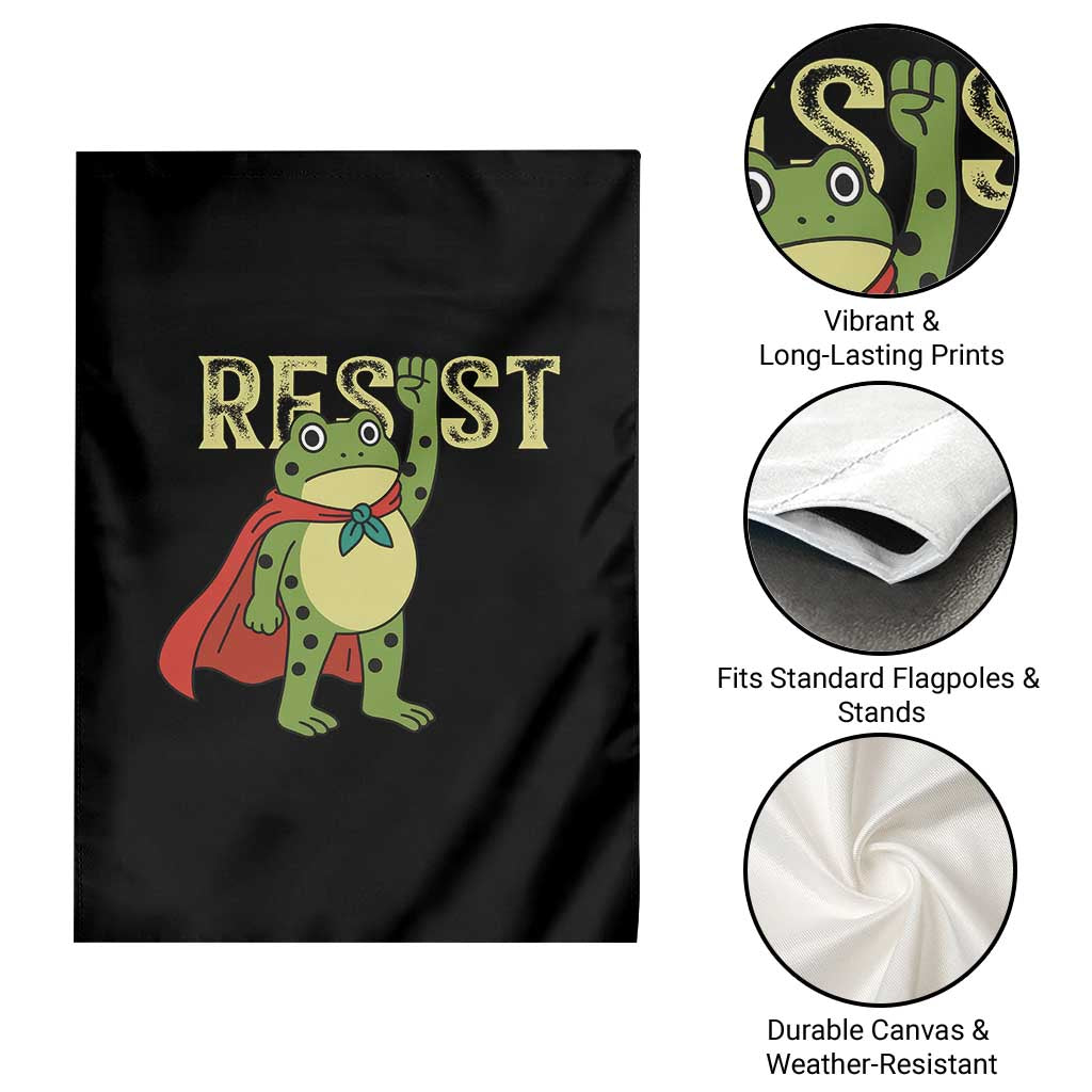 Resist Super Frog Garden Flag Free Portland Political Satire Retro Graphic - Wonder Print Shop