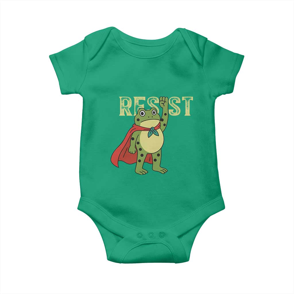 Resist Super Frog Baby Onesie Free Portland Political Satire Retro Graphic - Wonder Print Shop
